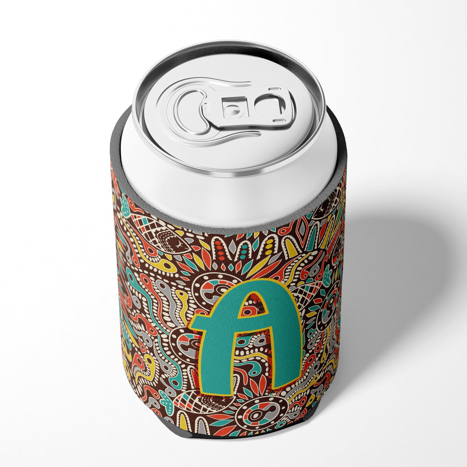 Letter A Retro Tribal Alphabet Initial Can or Bottle Hugger CJ2013-ACC.