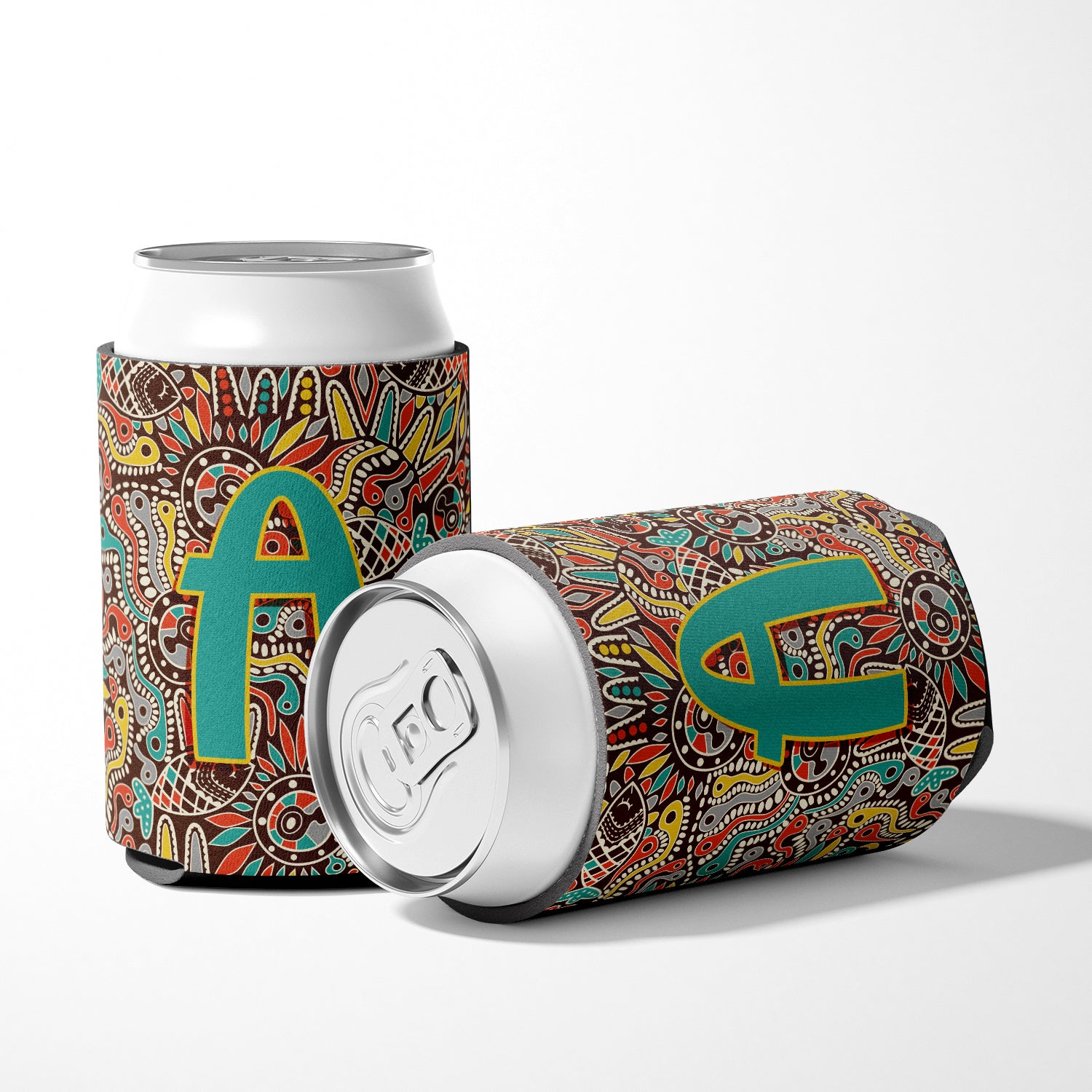 Letter A Retro Tribal Alphabet Initial Can or Bottle Hugger CJ2013-ACC.