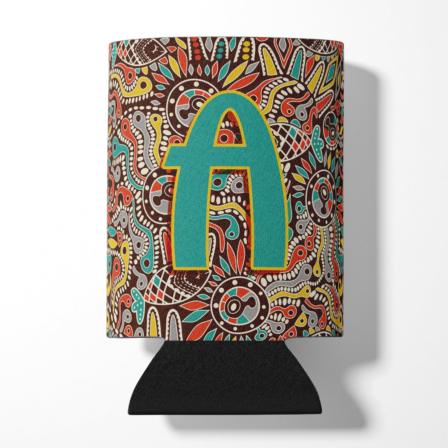 Letter A Retro Tribal Alphabet Initial Can or Bottle Hugger CJ2013-ACC.