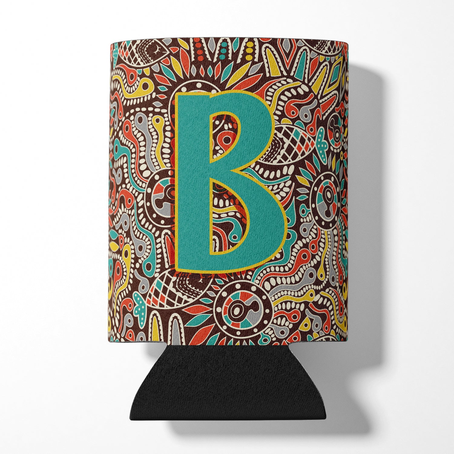 Letter B Retro Tribal Alphabet Initial Can or Bottle Hugger CJ2013-BCC.