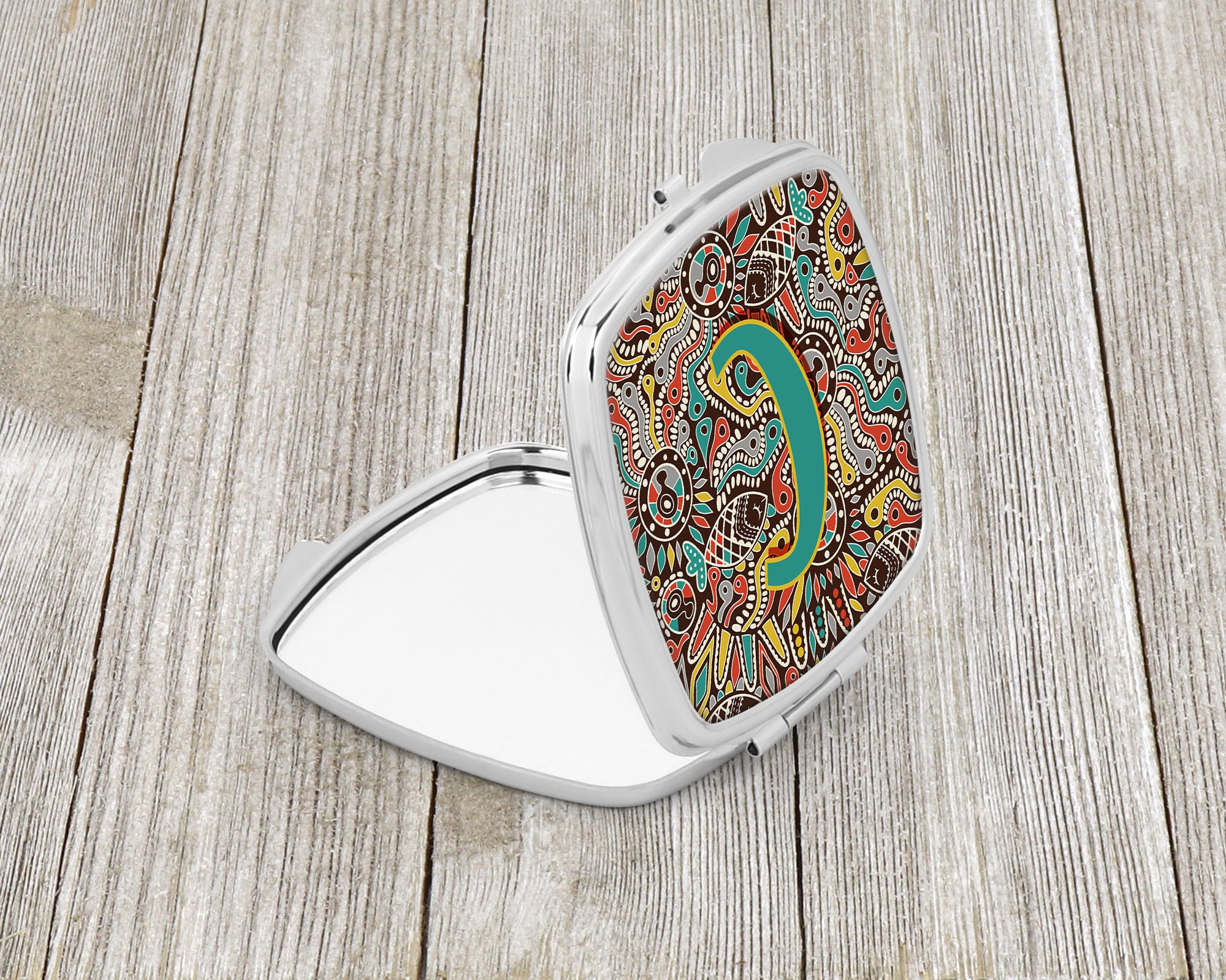 Letter C Retro Tribal Alphabet Initial Compact Mirror CJ2013-CSCM  the-store.com.