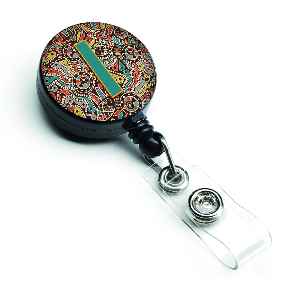 Letter I Retro Tribal Alphabet Initial Retractable Badge Reel CJ2013-IBR  the-store.com.