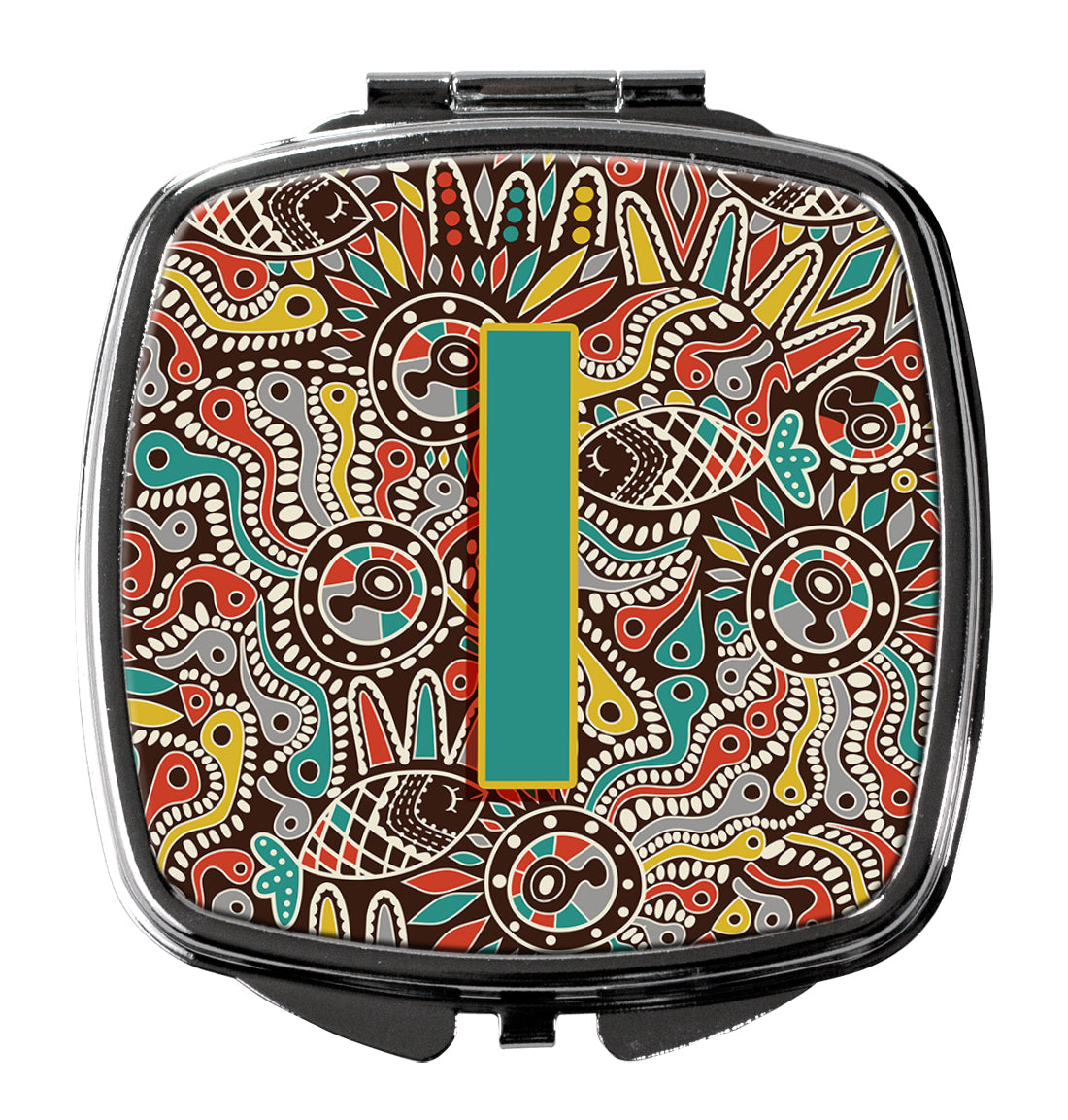 Letter I Retro Tribal Alphabet Initial Compact Mirror CJ2013-ISCM  the-store.com.