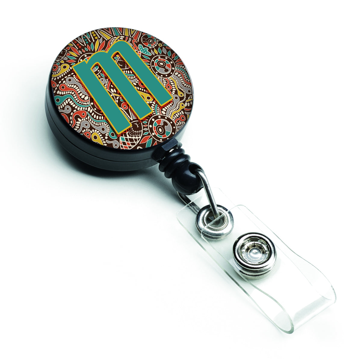 Letter M Retro Tribal Alphabet Initial Retractable Badge Reel CJ2013-MBR  the-store.com.