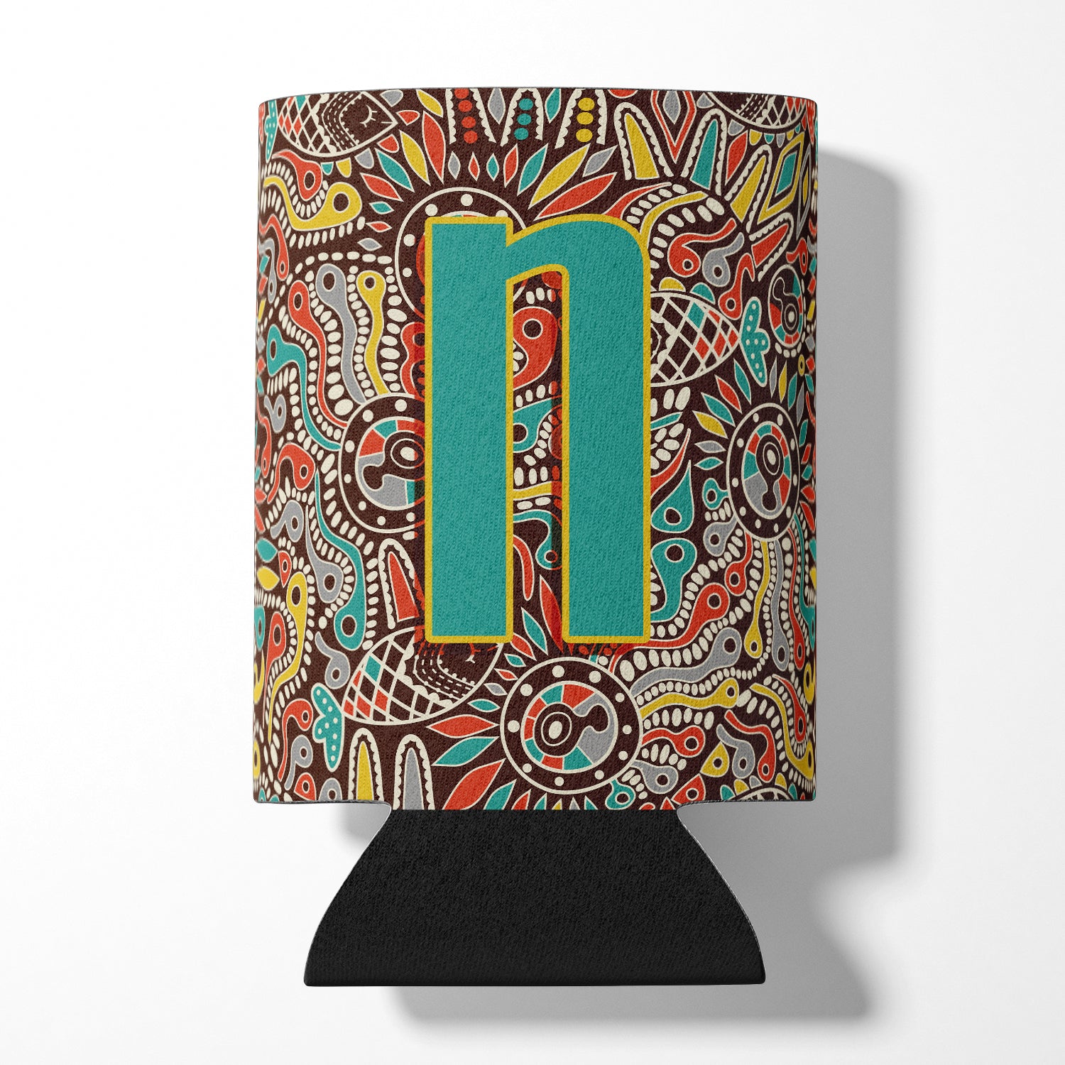 Letter N Retro Tribal Alphabet Initial Can or Bottle Hugger CJ2013-NCC.