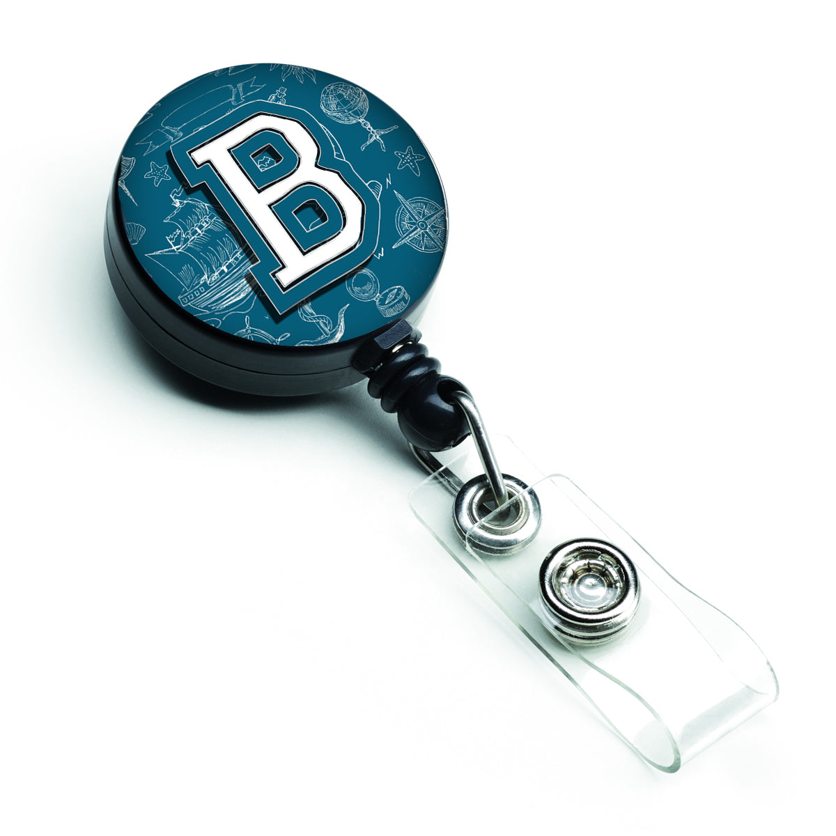 Letter B Sea Doodles Initial Alphabet Retractable Badge Reel CJ2014-BBR  the-store.com.