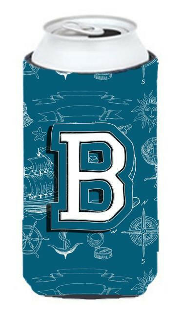 Letter B Sea Doodles Initial Alphabet Tall Boy Beverage Insulator Hugger CJ2014-BTBC by Caroline&#39;s Treasures