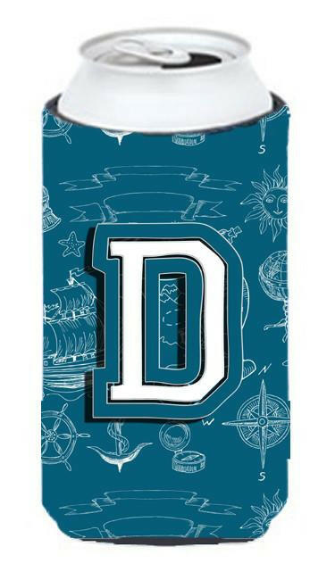 Letter D Sea Doodles Initial Alphabet Tall Boy Beverage Insulator Hugger CJ2014-DTBC by Caroline's Treasures