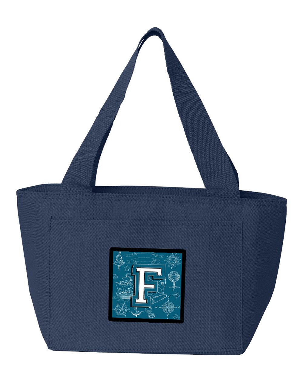 Letter F Sea Doodles Initial Alphabet Lunch Bag CJ2014-FNA-8808 by Caroline's Treasures