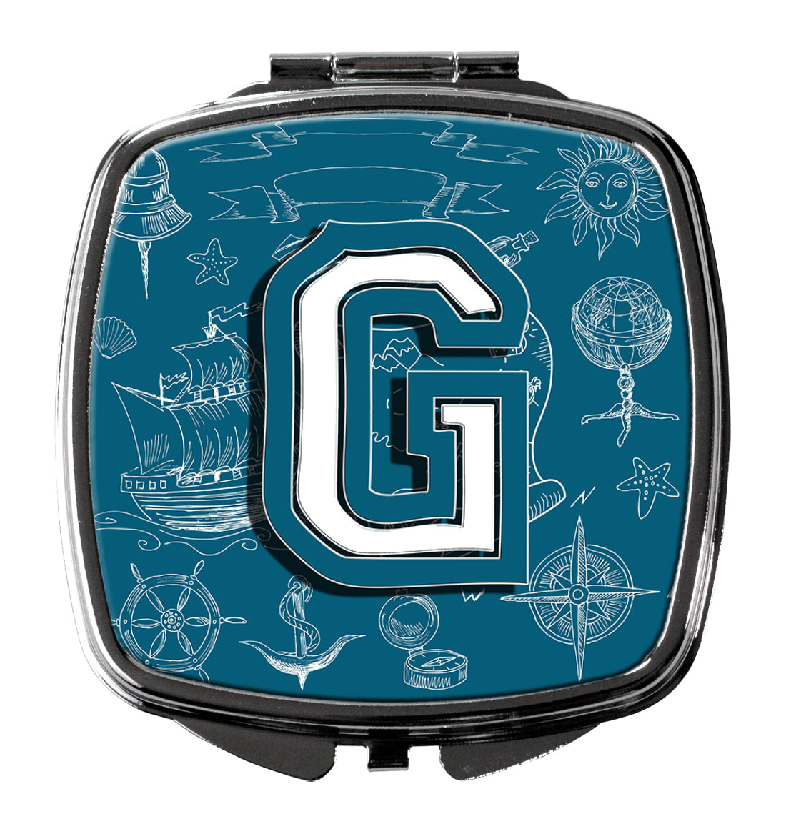 Letter G Sea Doodles Initial Alphabet Compact Mirror CJ2014-GSCM  the-store.com.