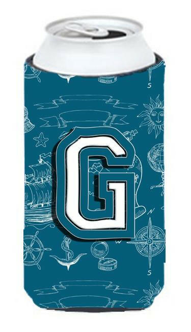 Letter G Sea Doodles Initial Alphabet Tall Boy Beverage Insulator Hugger CJ2014-GTBC by Caroline's Treasures