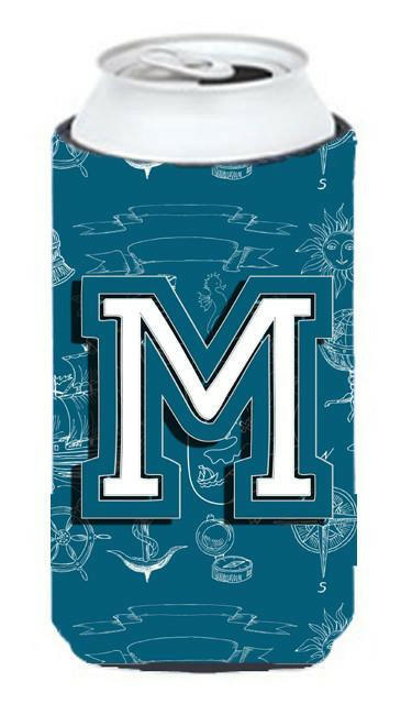 Letter M Sea Doodles Initial Alphabet Tall Boy Beverage Insulator Hugger CJ2014-MTBC by Caroline's Treasures