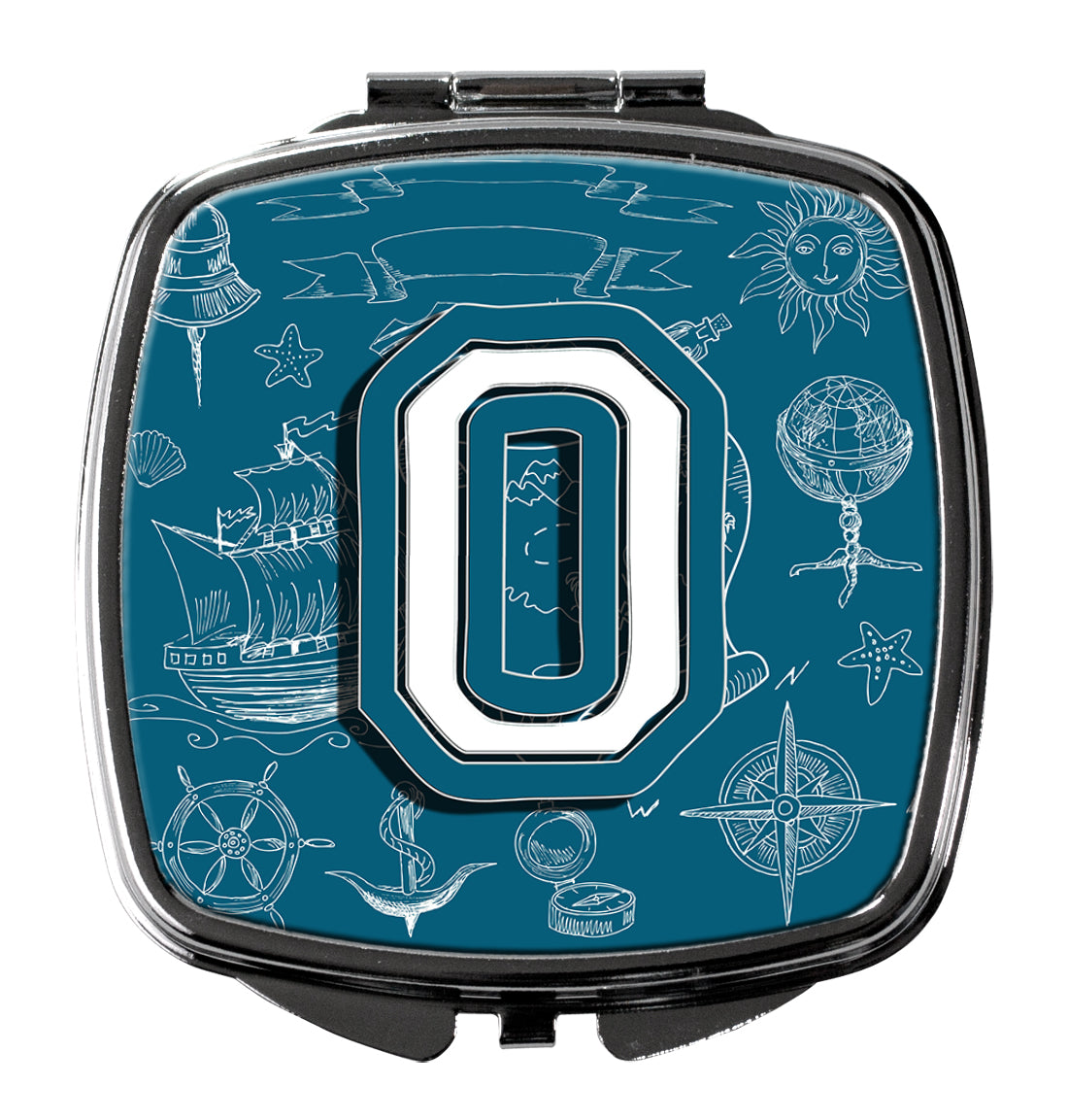 Letter O Sea Doodles Initial Alphabet Compact Mirror CJ2014-OSCM  the-store.com.