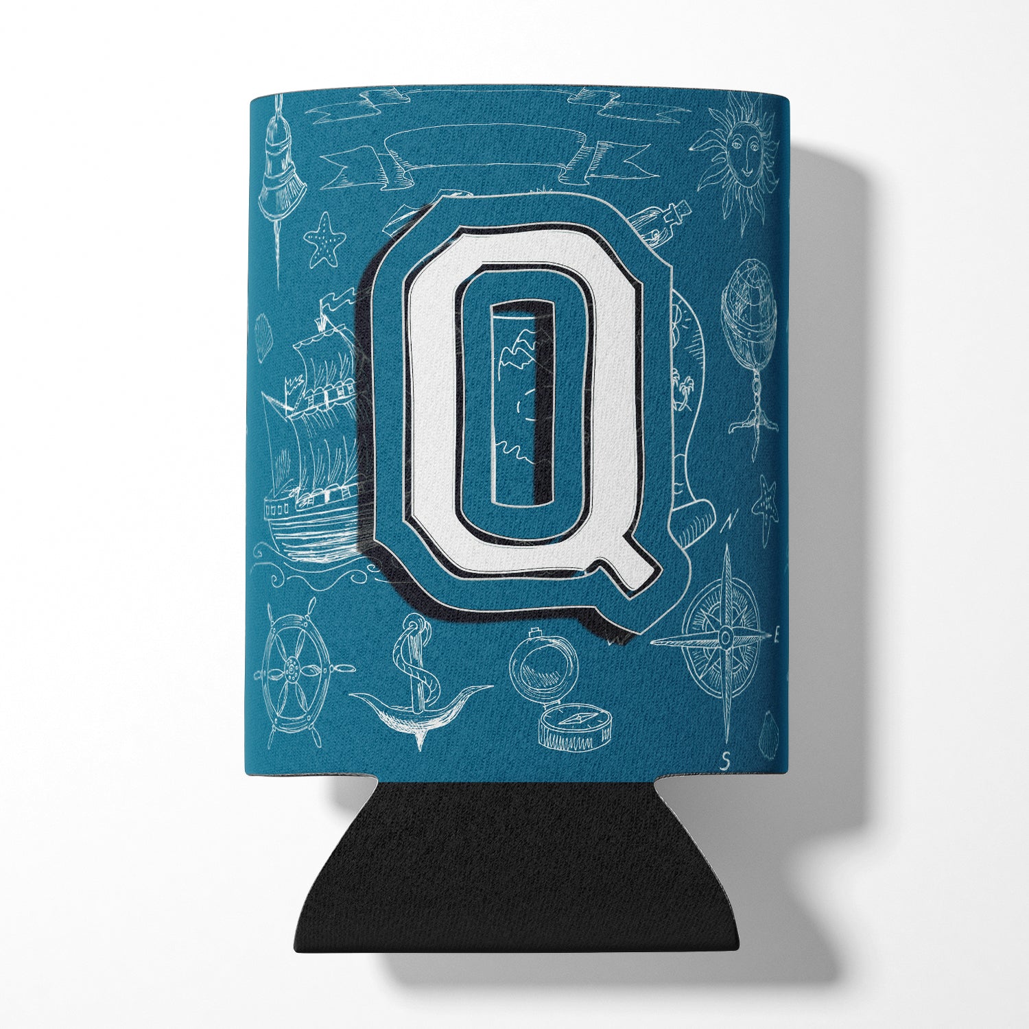 Letter Q Sea Doodles Initial Alphabet Can or Bottle Hugger CJ2014-QCC.