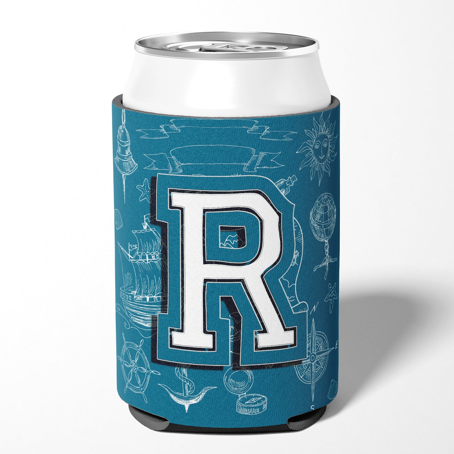 Letter R Sea Doodles Initial Alphabet Can or Bottle Hugger CJ2014-RCC.