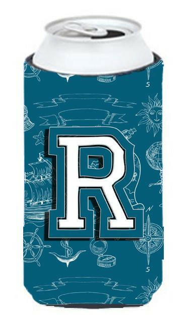 Letter R Sea Doodles Initial Alphabet Tall Boy Beverage Insulator Hugger CJ2014-RTBC by Caroline's Treasures