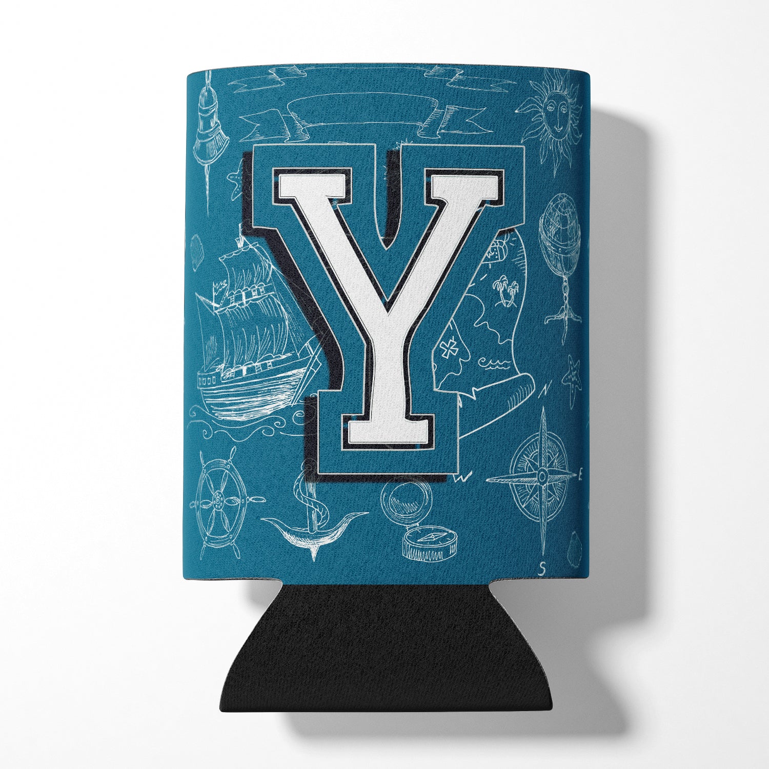 Letter Y Sea Doodles Initial Alphabet Can or Bottle Hugger CJ2014-YCC.