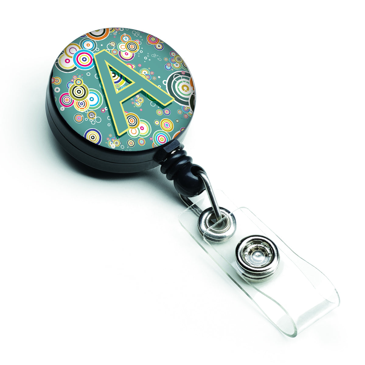 Letter A Circle Circle Teal Initial Alphabet Retractable Badge Reel CJ2015-ABR  the-store.com.