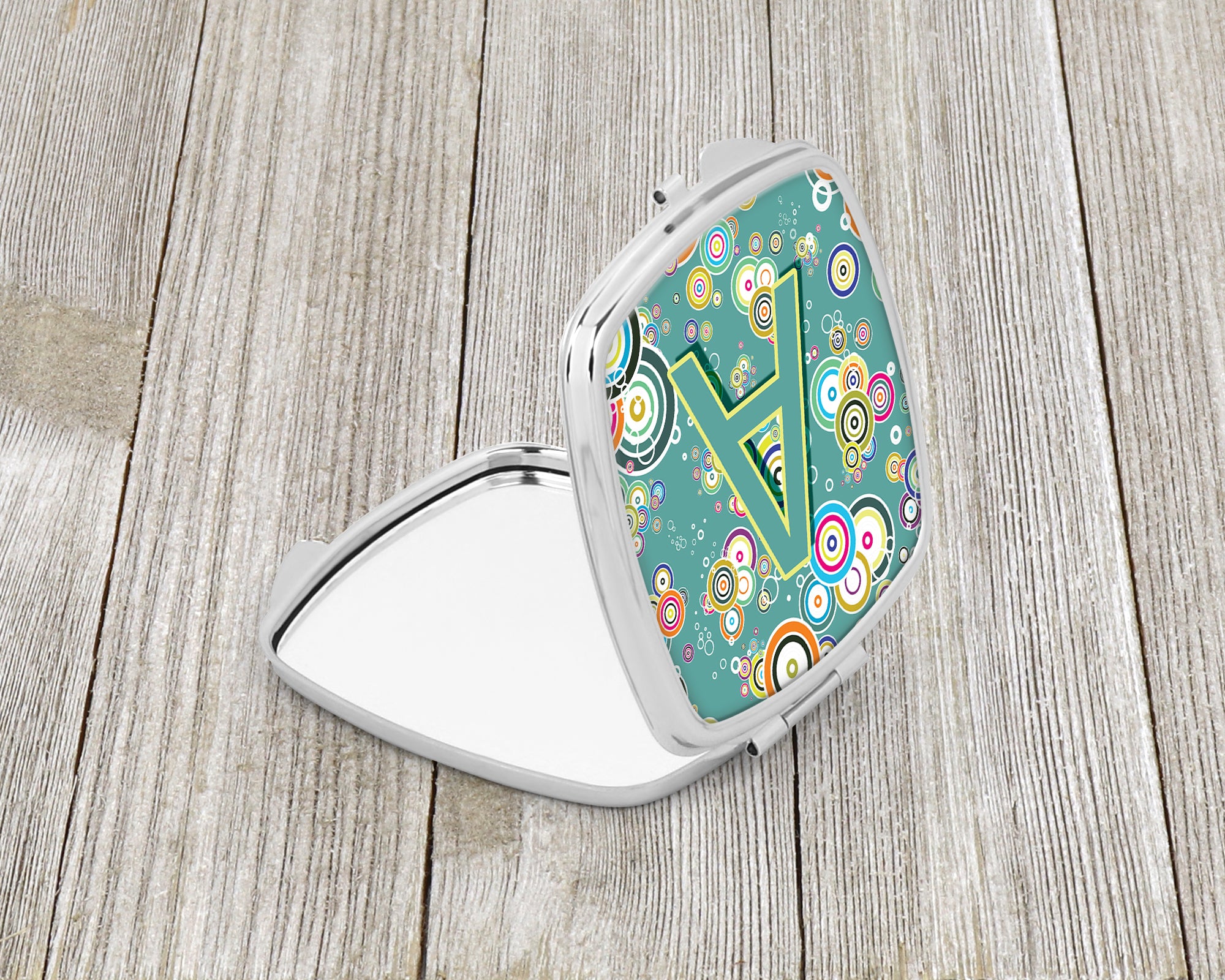 Letter A Circle Circle Teal Initial Alphabet Compact Mirror CJ2015-ASCM  the-store.com.