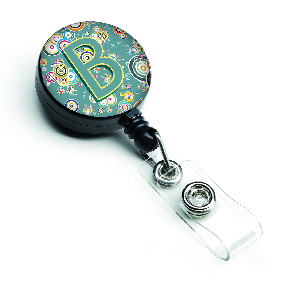 Letter B Circle Circle Teal Initial Alphabet Retractable Badge Reel CJ2015-BBR  the-store.com.