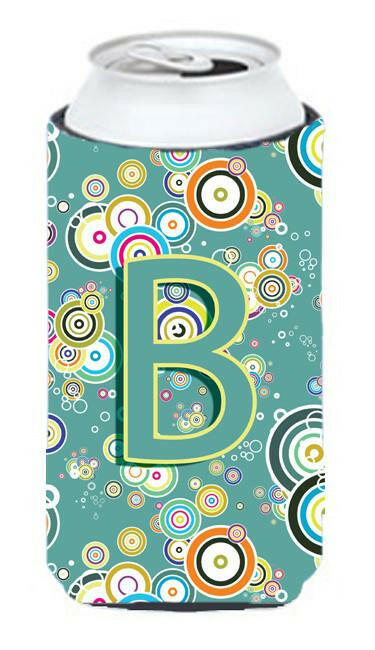 Letter B Circle Circle Teal Initial Alphabet Tall Boy Beverage Insulator Hugger CJ2015-BTBC by Caroline's Treasures