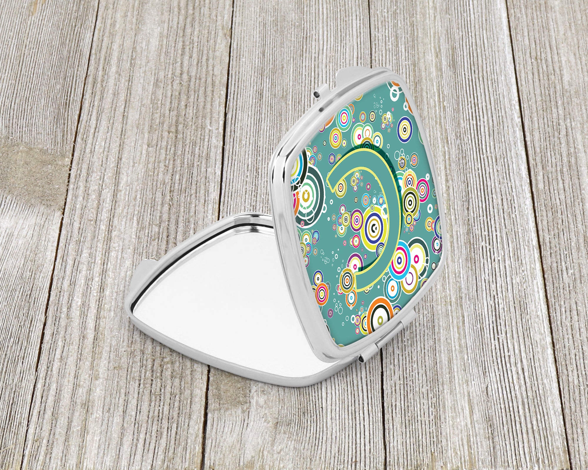 Letter C Circle Circle Teal Initial Alphabet Compact Mirror CJ2015-CSCM  the-store.com.