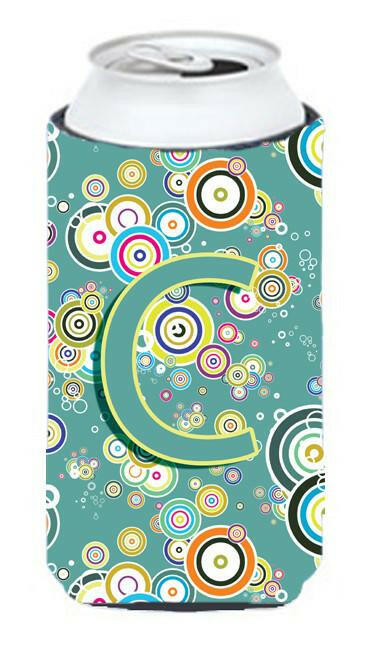 Letter C Circle Circle Teal Initial Alphabet Tall Boy Beverage Insulator Hugger CJ2015-CTBC by Caroline's Treasures