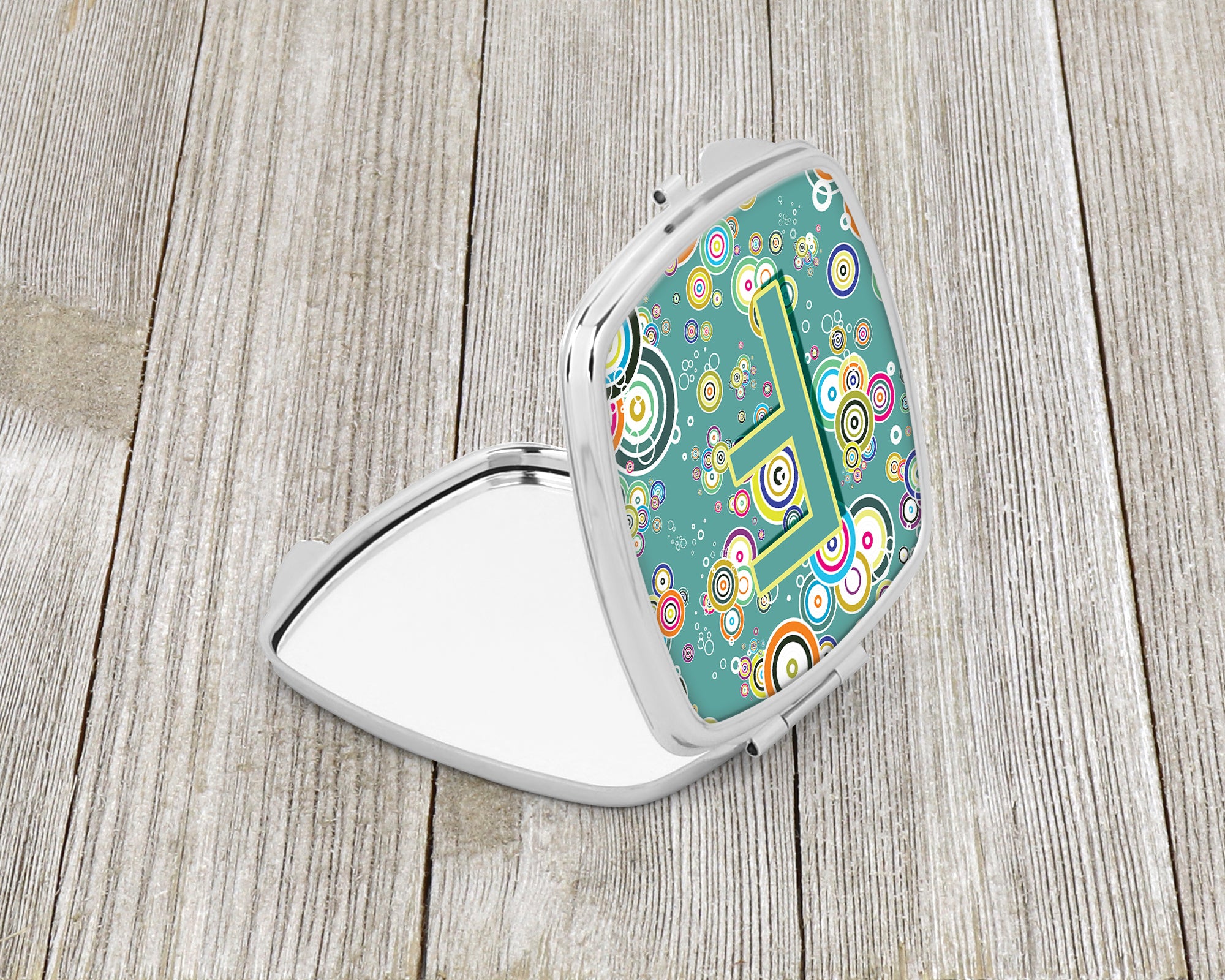 Letter F Circle Circle Teal Initial Alphabet Compact Mirror CJ2015-FSCM  the-store.com.