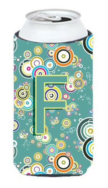 Letter F Circle Circle Teal Initial Alphabet Tall Boy Beverage Insulator Hugger CJ2015-FTBC by Caroline's Treasures