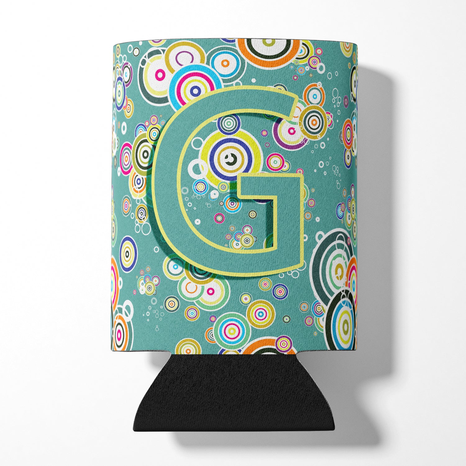 Letter G Circle Circle Teal Initial Alphabet Can or Bottle Hugger CJ2015-GCC.