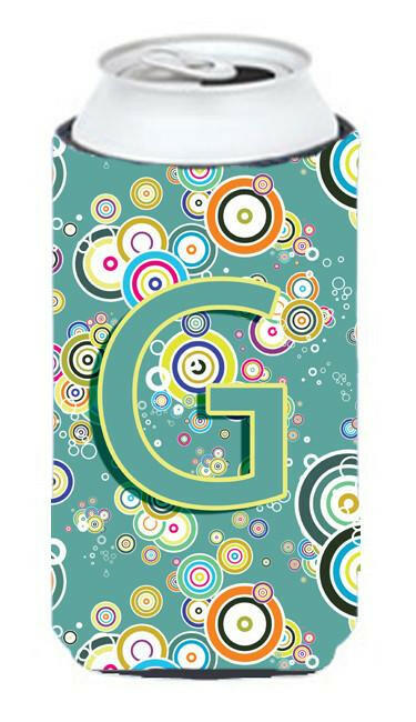 Letter G Circle Circle Teal Initial Alphabet Tall Boy Beverage Insulator Hugger CJ2015-GTBC by Caroline&#39;s Treasures