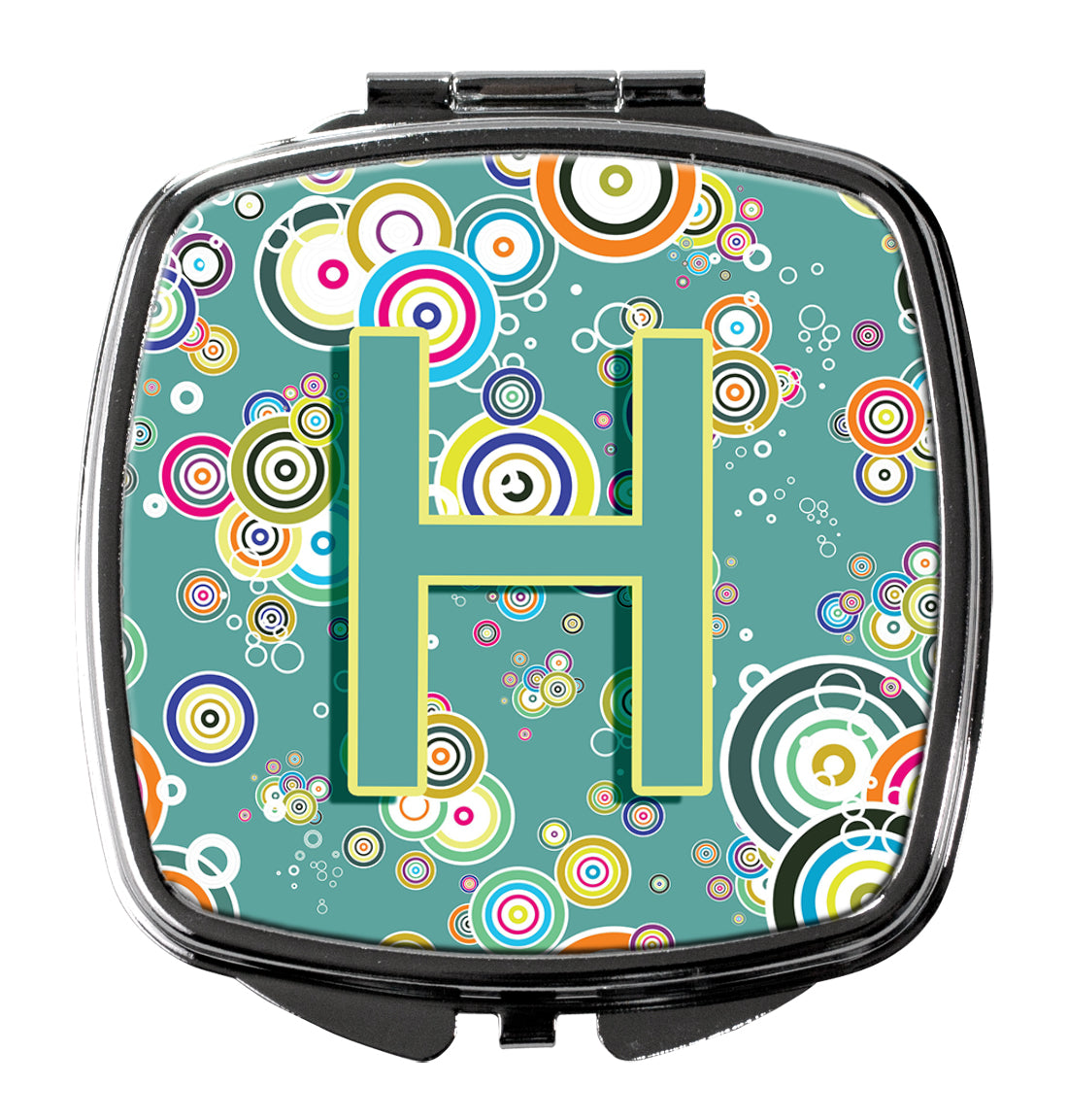 Letter H Circle Circle Teal Initial Alphabet Compact Mirror CJ2015-HSCM  the-store.com.