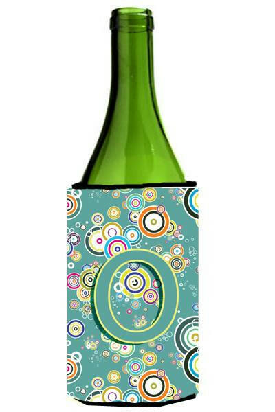 Letter O Circle Circle Teal Initial Alphabet Wine Bottle Beverage Insulator Hugger CJ2015-OLITERK by Caroline's Treasures