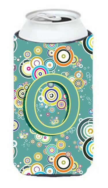 Letter O Circle Circle Teal Initial Alphabet Tall Boy Beverage Insulator Hugger CJ2015-OTBC by Caroline's Treasures