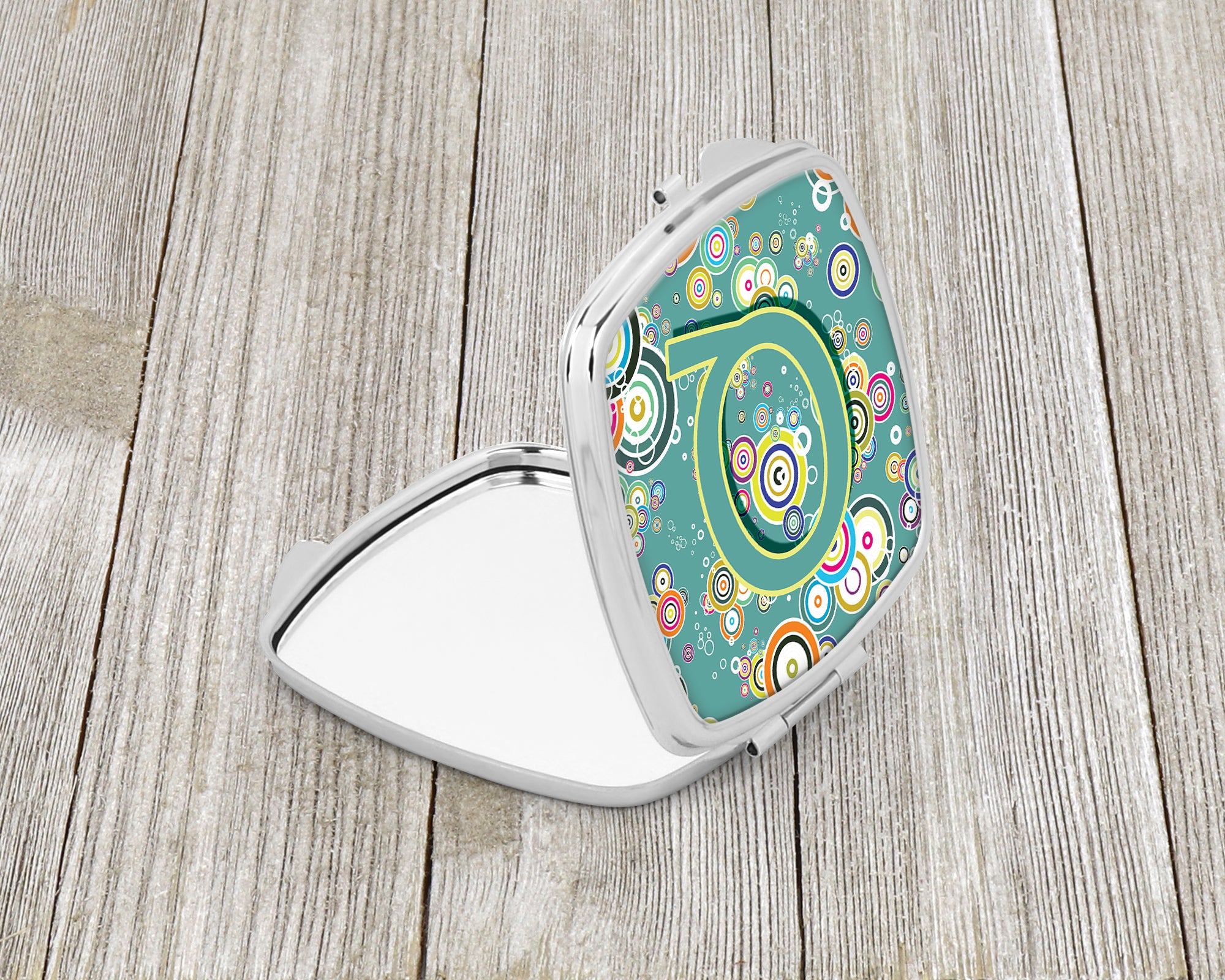 Letter Q Circle Circle Teal Initial Alphabet Compact Mirror CJ2015-QSCM  the-store.com.