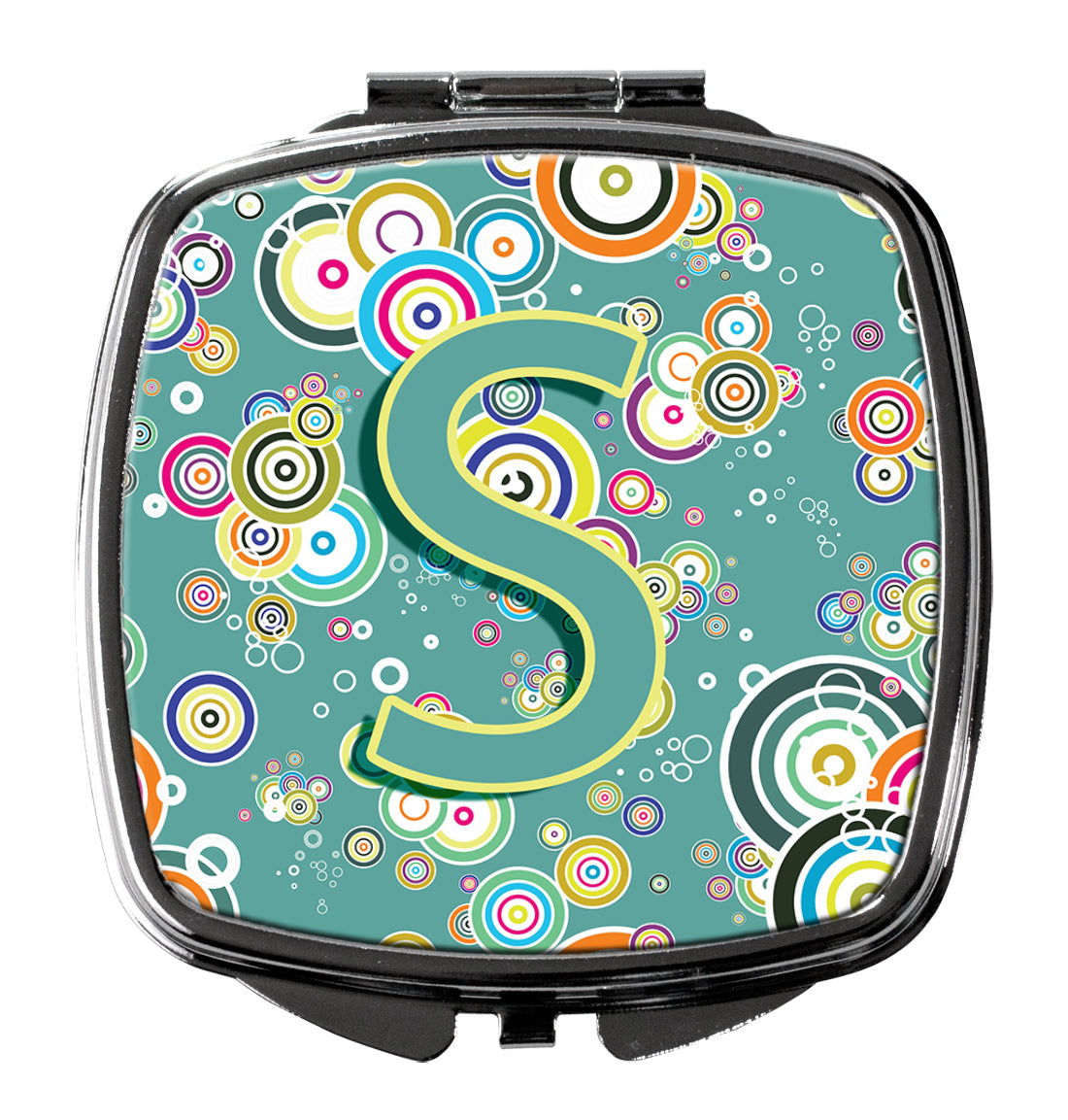 Letter S Circle Circle Teal Initial Alphabet Compact Mirror CJ2015-SSCM  the-store.com.