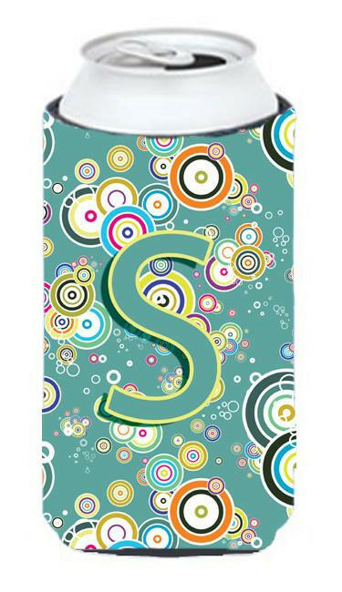 Letter S Circle Circle Teal Initial Alphabet Tall Boy Beverage Insulator Hugger CJ2015-STBC by Caroline's Treasures