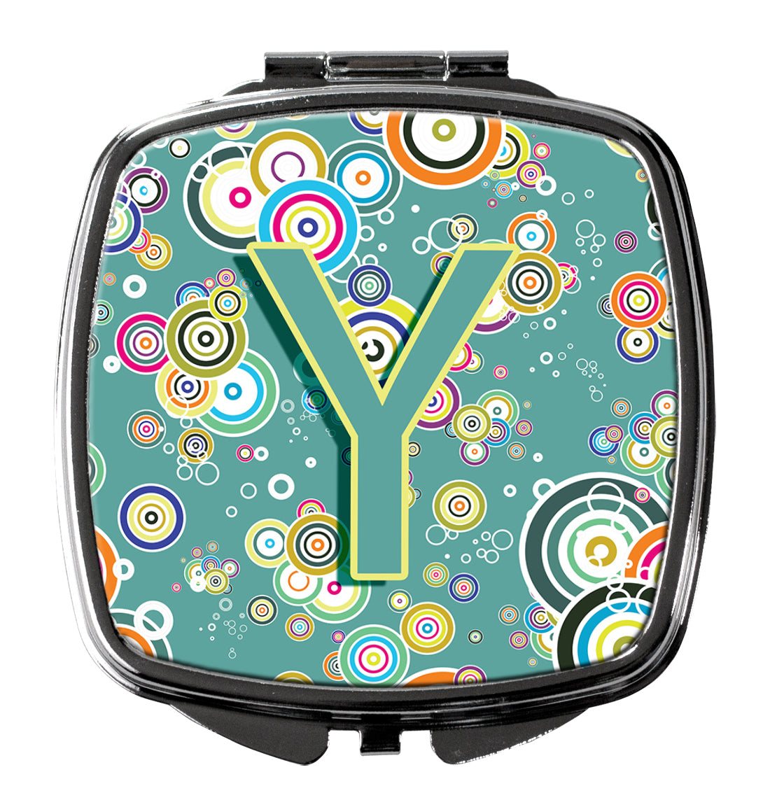 Letter Y Circle Circle Teal Initial Alphabet Compact Mirror CJ2015-YSCM  the-store.com.