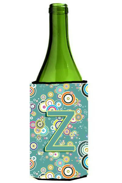 Letter Z Circle Circle Teal Initial Alphabet Wine Bottle Beverage Insulator Hugger CJ2015-ZLITERK by Caroline's Treasures