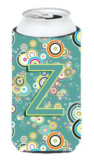 Letter Z Circle Circle Teal Initial Alphabet Tall Boy Beverage Insulator Hugger CJ2015-ZTBC by Caroline&#39;s Treasures