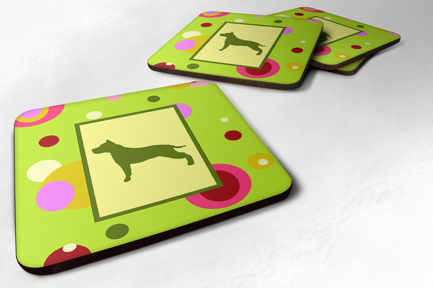 Set of 4 Staffie Foam Coasters - the-store.com