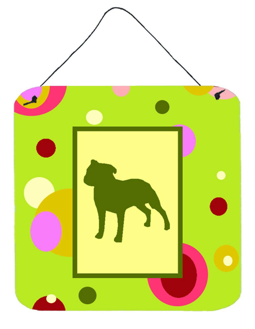 Staffie Aluminium Metal Wall or Door Hanging Prints by Caroline's Treasures