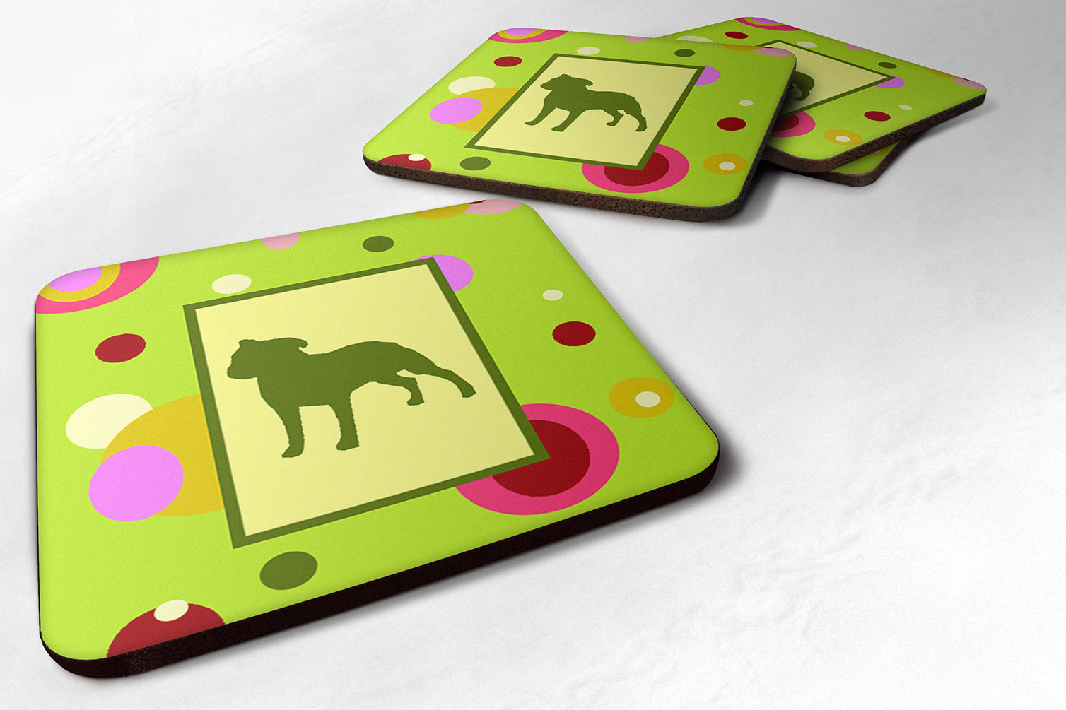 Set of 4 Staffie Foam Coasters - the-store.com