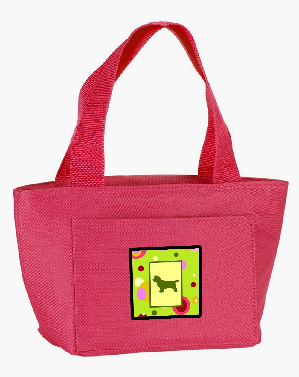 Lime Green Dots Sussex Spaniel  Lunch Bag CK1061PK-8808 by Caroline&#39;s Treasures