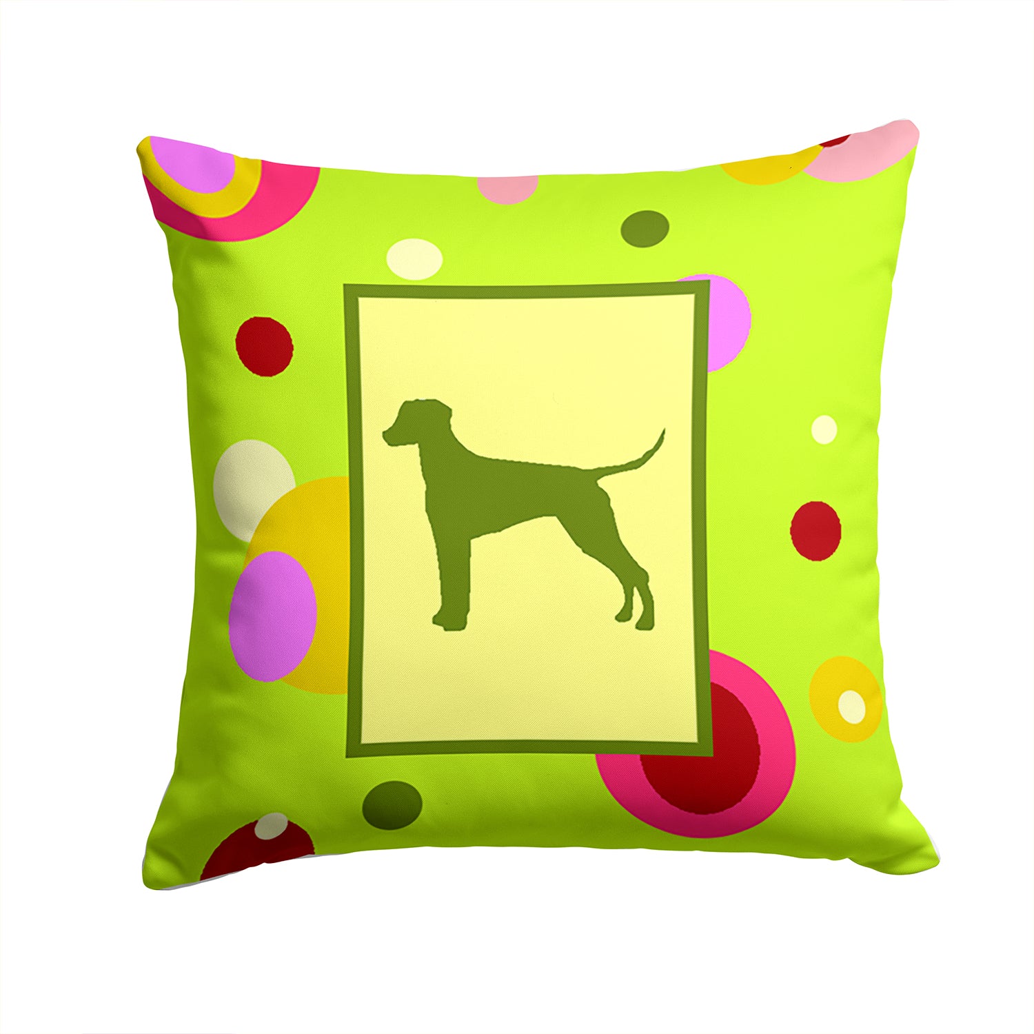 Lime Green Dots Dalmatian Fabric Decorative Pillow CK1127PW1414 - the-store.com