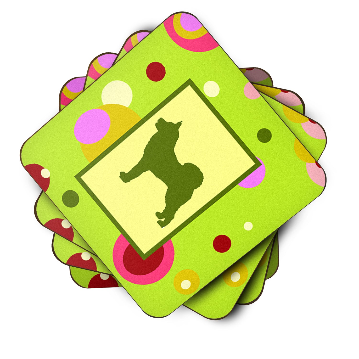 Set of 4 Karelian Bear Dog Foam Coasters - the-store.com