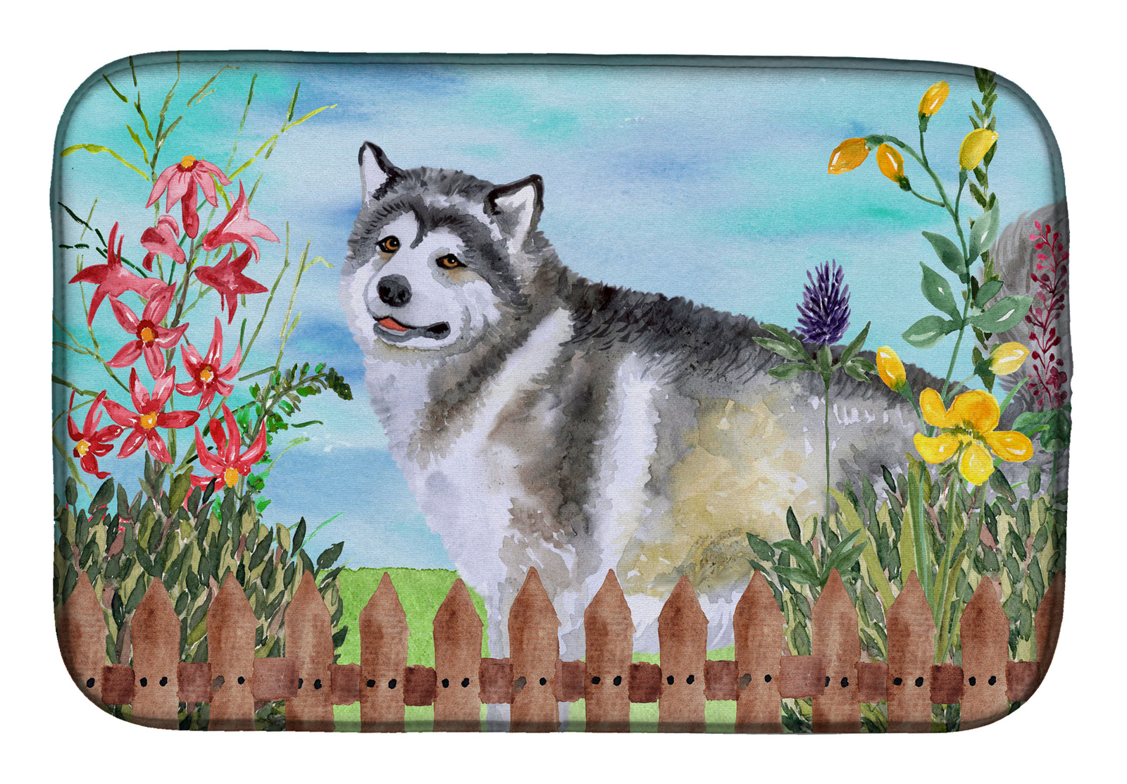 Alaskan Malamute Spring Dish Drying Mat CK1200DDM  the-store.com.