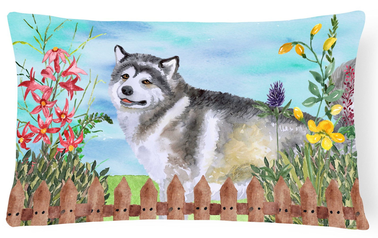 Alaskan Malamute Spring Canvas Fabric Decorative Pillow CK1200PW1216 by Caroline's Treasures