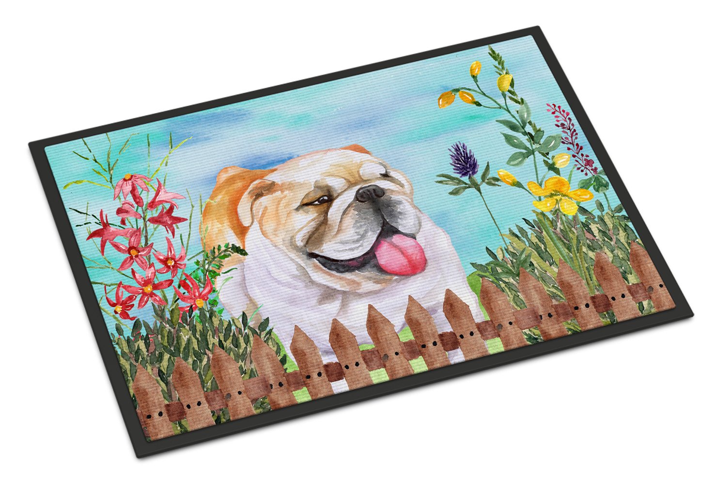 English Bulldog Spring Indoor or Outdoor Mat 24x36 CK1201JMAT by Caroline's Treasures