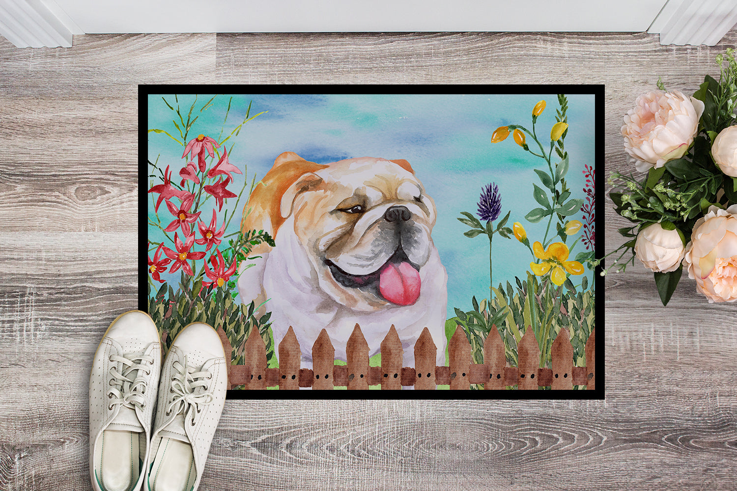 English Bulldog Spring Indoor or Outdoor Mat 18x27 CK1201MAT - the-store.com